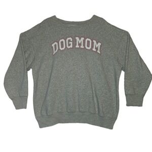 Dog Mom Crewneck Sweatshirt 2XL Sz 20 Gray Pink Logo Plus Size Puppy Love Casual